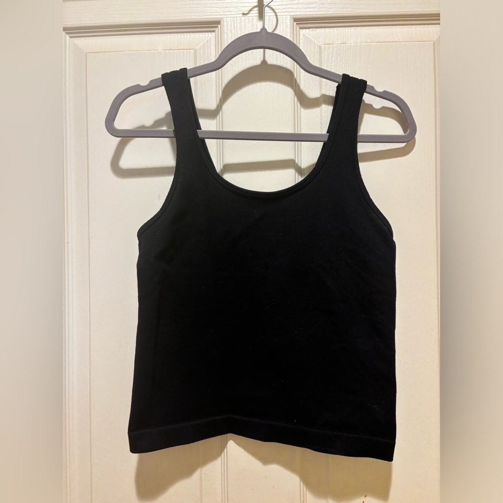 Black Ribbed Tank Top